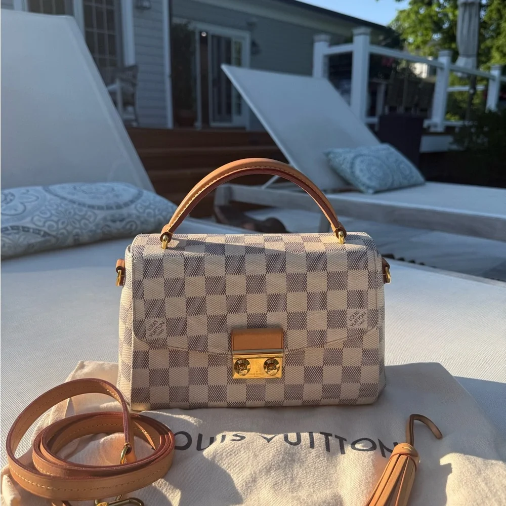 SALE‼️Louis Vuitton Croissette Damier Azur Top Handle Crossbody
